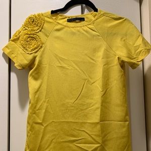 ZARA blouse with ruffled flowers